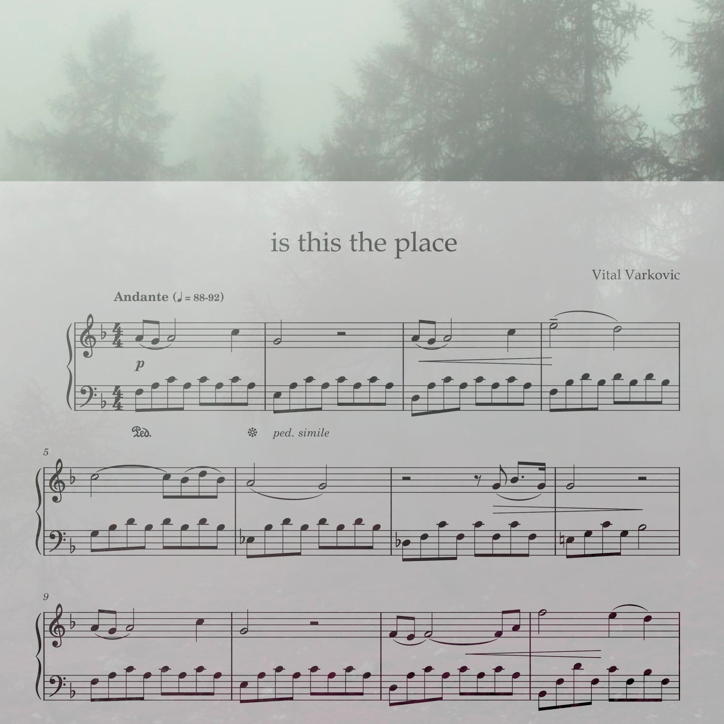 is this the place - Piano Sheet Music